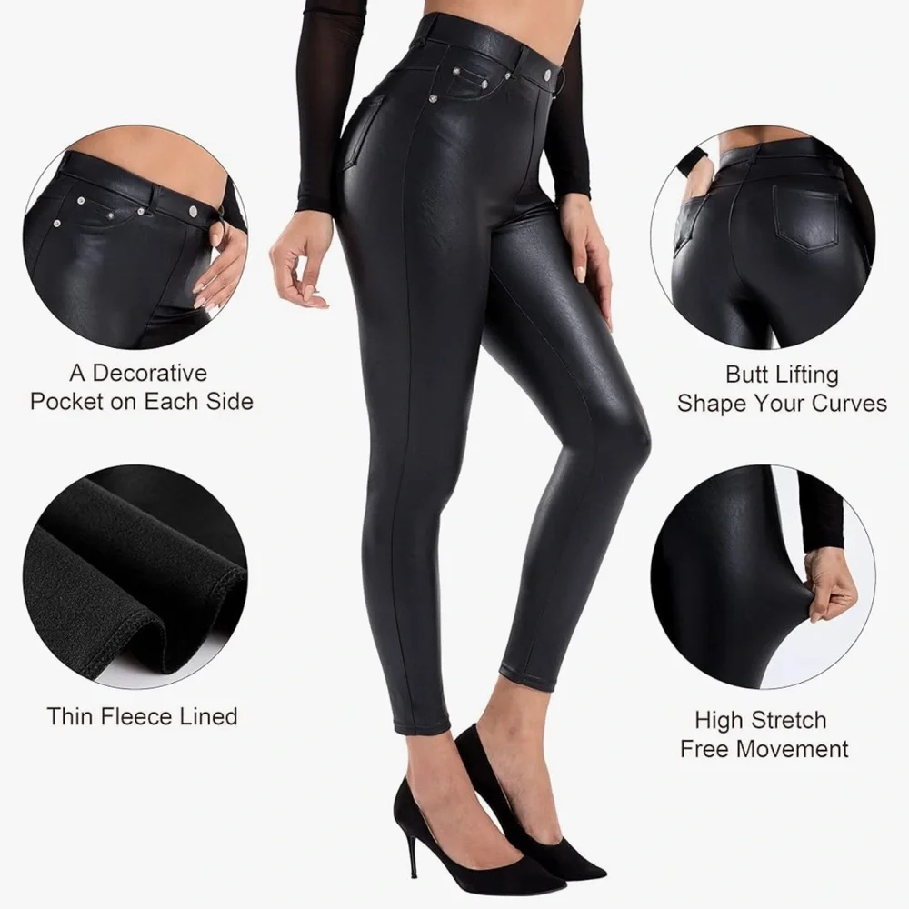 NWT- Tagoo Faux Leather Leggings -XXL - Picture 4 of 8